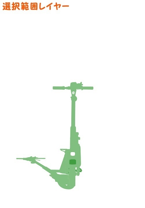 【マンガ背景用素材】【キックボード】電動L①【夜/昼/トーンなしセット】【3変化対応】【zip転送で中身はclipファィル】