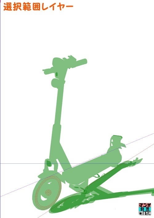 【マンガ背景用素材】【キックボード】電動L③【夜/昼/トーンなしセット】【3変化対応】【zip転送で中身はclipファィル】