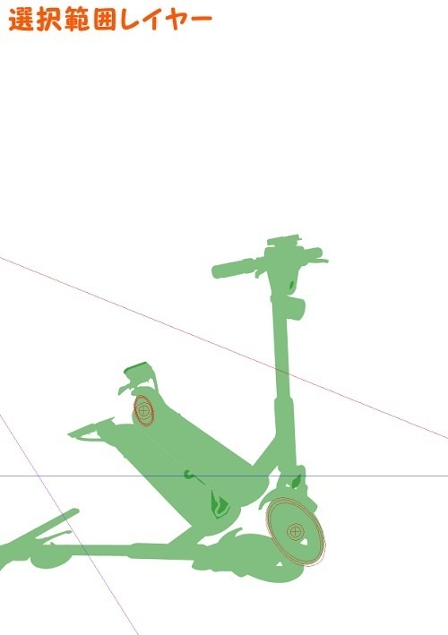 【マンガ背景用素材】【キックボード】電動L⑪【夜/昼/トーンなしセット】【3変化対応】【zip転送で中身はclipファィル】