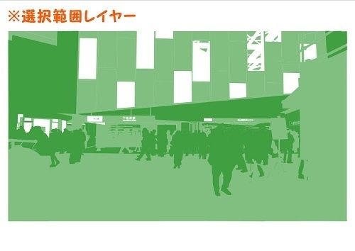 【マンガ背景用素材】【下北沢】駅前広場③【夜/昼/トーンなしセット】【3変化対応】【zip転送で中身はclipファィル】