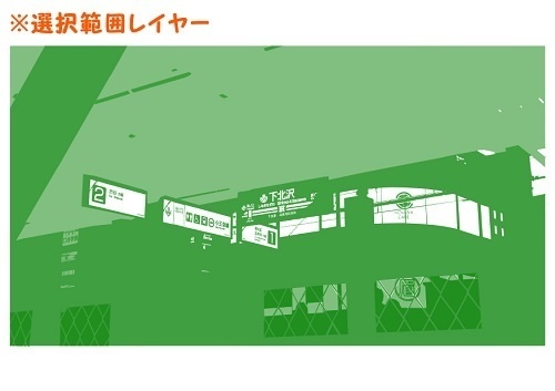 【マンガ背景用素材】【下北沢】駅ホーム①【夜/昼/トーンなしセット】【3変化対応】【zip転送で中身はclipファィル】