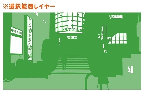 【マンガ背景用素材】【下北沢】劇場①【夜/昼/トーンなしセット】【3変化対応】【zip転送で中身はclipファィル】