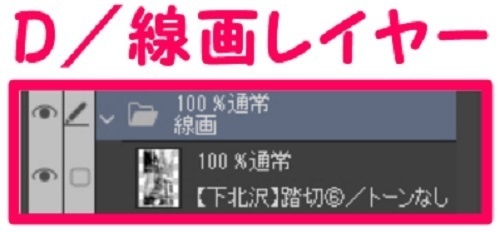 【マンガ背景用素材】【下北沢】踏切⑥【夜/昼/トーンなしセット】【3変化対応】【zip転送で中身はclipファィル】