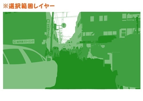 【マンガ背景用素材】【下北沢】踏切⑥【夜/昼/トーンなしセット】【3変化対応】【zip転送で中身はclipファィル】