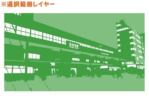 【マンガ背景用素材】【吉祥寺】駅前③【夜/昼/トーンなしセット】【3変化対応】【zip転送で中身はclipファィル】