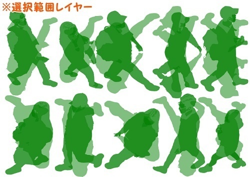 【マンガ背景用素材】【モブ】ウォーカー_俯瞰10人(四季なし)④【夜/昼/トーンなしセット】【7変化対応】【zip転送で中身はclipファィル】