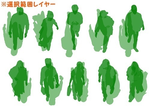【マンガ背景用素材】【モブ】ウォーカー_俯瞰10人(春夏秋服)⑥【夜/昼/トーンなしセット】【7変化対応】【zip転送で中身はclipファィル】
