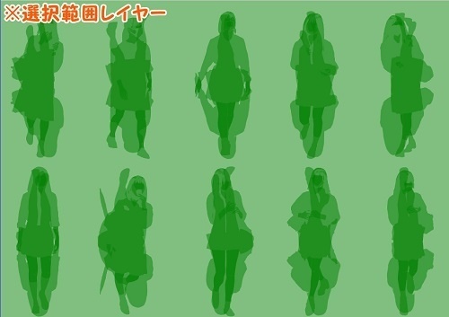 【マンガ背景用素材】【モブ】女子高生10人(春夏秋服)②【夜/昼/トーンなしセット】【7変化対応】【zip転送で中身はclipファィル】