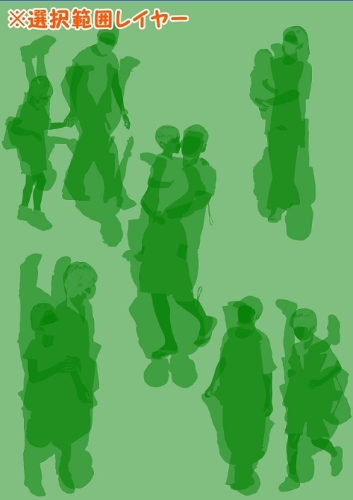 【マンガ背景用素材】【モブ】親子_5組(春夏秋服)④【夜/昼/トーンなしセット】【7変化対応】【zip転送で中身はclipファィル】