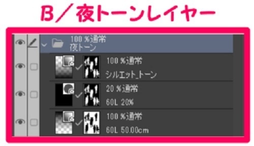 【マンガ背景用素材】【モブ】親子_5組(春夏秋服)④【夜/昼/トーンなしセット】【7変化対応】【zip転送で中身はclipファィル】