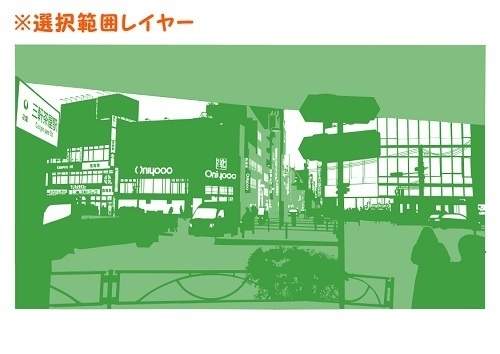 【マンガ背景用素材】【三軒茶屋】道路①【夜/昼/トーンなしセット】【3変化対応】【zip転送で中身はclipファィル】