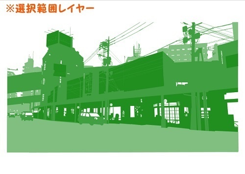 【マンガ背景用素材】【三軒茶屋_風景⑦】【夜/昼/トーンなしセット】【3変化対応】【zip転送で中身はclipファィル】