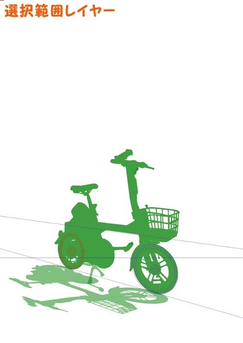 【マンガ背景用素材】【自転車】電動L⑨【夜/昼/トーンなしセット】【3変化対応】【zip転送で中身はclipファィル】