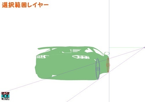 【マンガ背景用素材】【車】外車R_赤⑰【夜/昼/トーンなしセット】【3変化対応】【zip転送で中身はclipファィル】