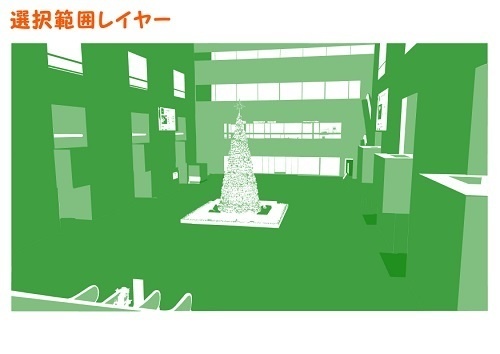 【マンガ背景用素材】【行事】クリスマス_ツリーS⑬【夜/昼/トーンなしセット】【3変化対応】【zip転送で中身はclipファィル】