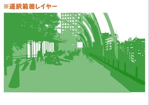 【マンガ背景用素材】【渋谷】宮下公園_屋上⑱【夜/昼/トーンなしセット】【3変化対応】【zip転送で中身はclipファィル】
