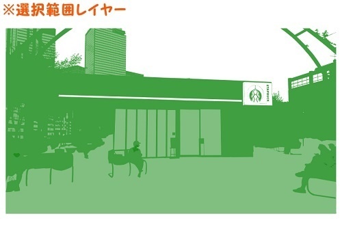 【マンガ背景用素材】【渋谷】宮下公園_屋上⑰【夜/昼/トーンなしセット】【3変化対応】【zip転送で中身はclipファィル】