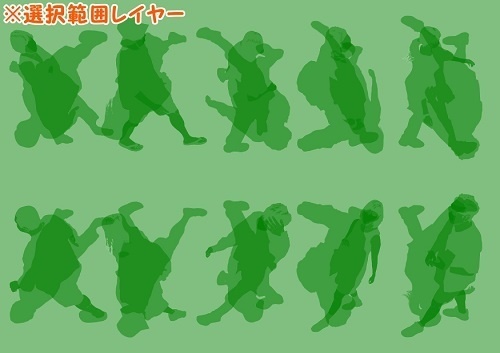 【マンガ背景用素材】【モブ】ウォーカー_俯瞰10人(春夏秋服)⑧【夜/昼/トーンなしセット】【7変化対応】【zip転送で中身はclipファィル】