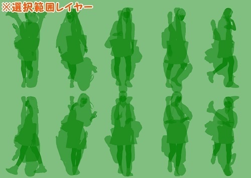 【マンガ背景用素材】【モブ】女子高生10人(春夏秋服)③【夜/昼/トーンなしセット】【7変化対応】【zip転送で中身はclipファィル】