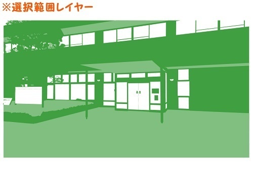 【マンガ背景用素材】【病院】(中)外観⑥【夜/昼/トーンなしセット】【3変化対応】【zip転送で中身はclipファィル】