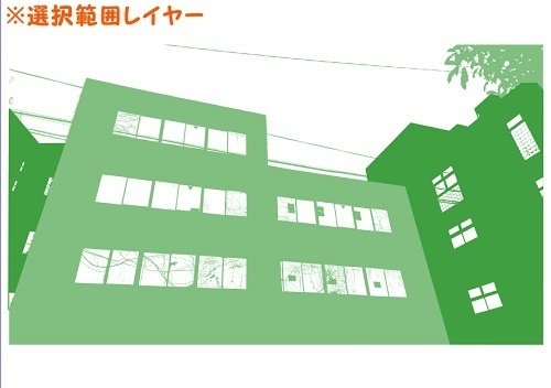 【マンガ背景用素材】【病院】(大)K外観23【夜/昼/トーンなしセット】【3変化対応】【zip転送で中身はclipファィル】