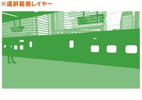 【マンガ背景用素材】【電車】新幹線_東京駅⑪【夜/昼/トーンなしセット】【3変化対応】【zip転送で中身はclipファィル】
