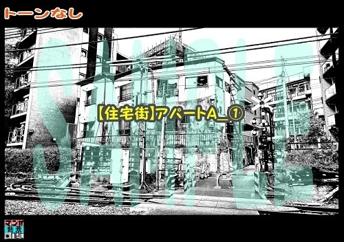 【マンガ背景用素材】【住宅街】アパートA_①【夜/昼/トーンなしセット】【3変化対応】【zip転送で中身はclipファィル】