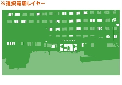 【マンガ背景用素材】【病院】(大)K外観①【夜/昼/トーンなしセット】【3変化対応】【zip転送で中身はclipファィル】