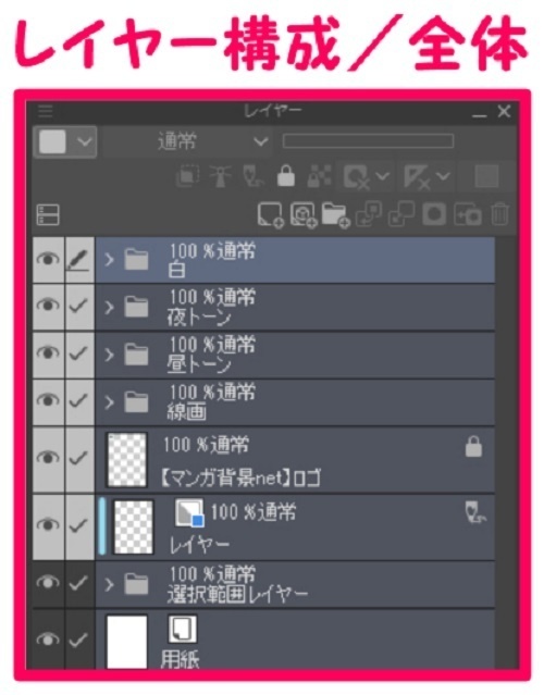 【マンガ背景用素材】【行事】お花見_目黒川③【夜/昼/トーンなしセット】【3変化対応】【zip転送で中身はclipファィル】