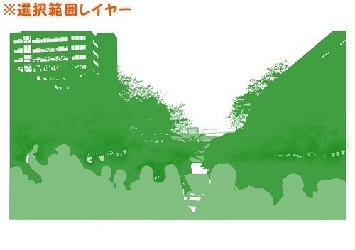 【マンガ背景用素材】【行事】お花見_目黒川③【夜/昼/トーンなしセット】【3変化対応】【zip転送で中身はclipファィル】