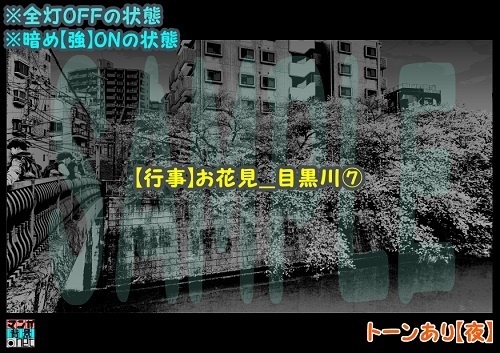 【マンガ背景用素材】【行事】お花見_目黒川⑦【夜/昼/トーンなしセット】【3変化対応】【zip転送で中身はclipファィル】