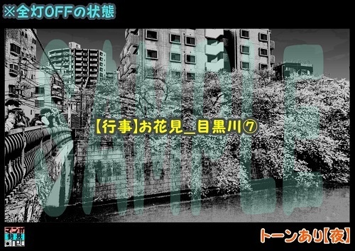 【マンガ背景用素材】【行事】お花見_目黒川⑦【夜/昼/トーンなしセット】【3変化対応】【zip転送で中身はclipファィル】