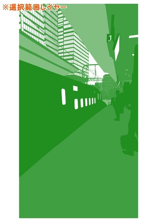 【マンガ背景用素材】【電車】新幹線_東京駅⑯【夜/昼/トーンなしセット】【3変化対応】【zip転送で中身はclipファィル】