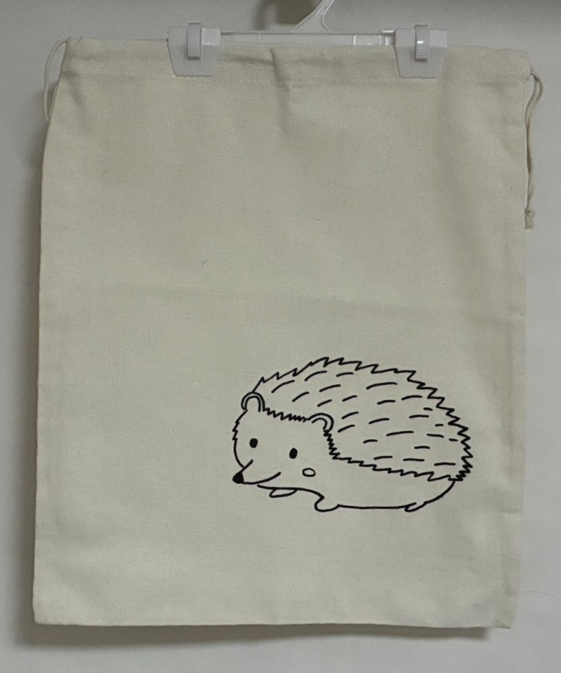 巾着袋　大　ハリネズミ