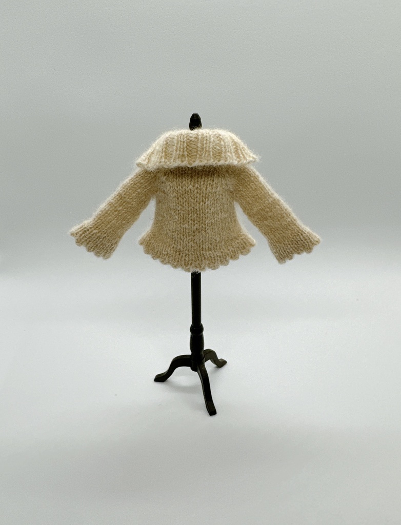 スカラップニット&天然石チョーカー セット