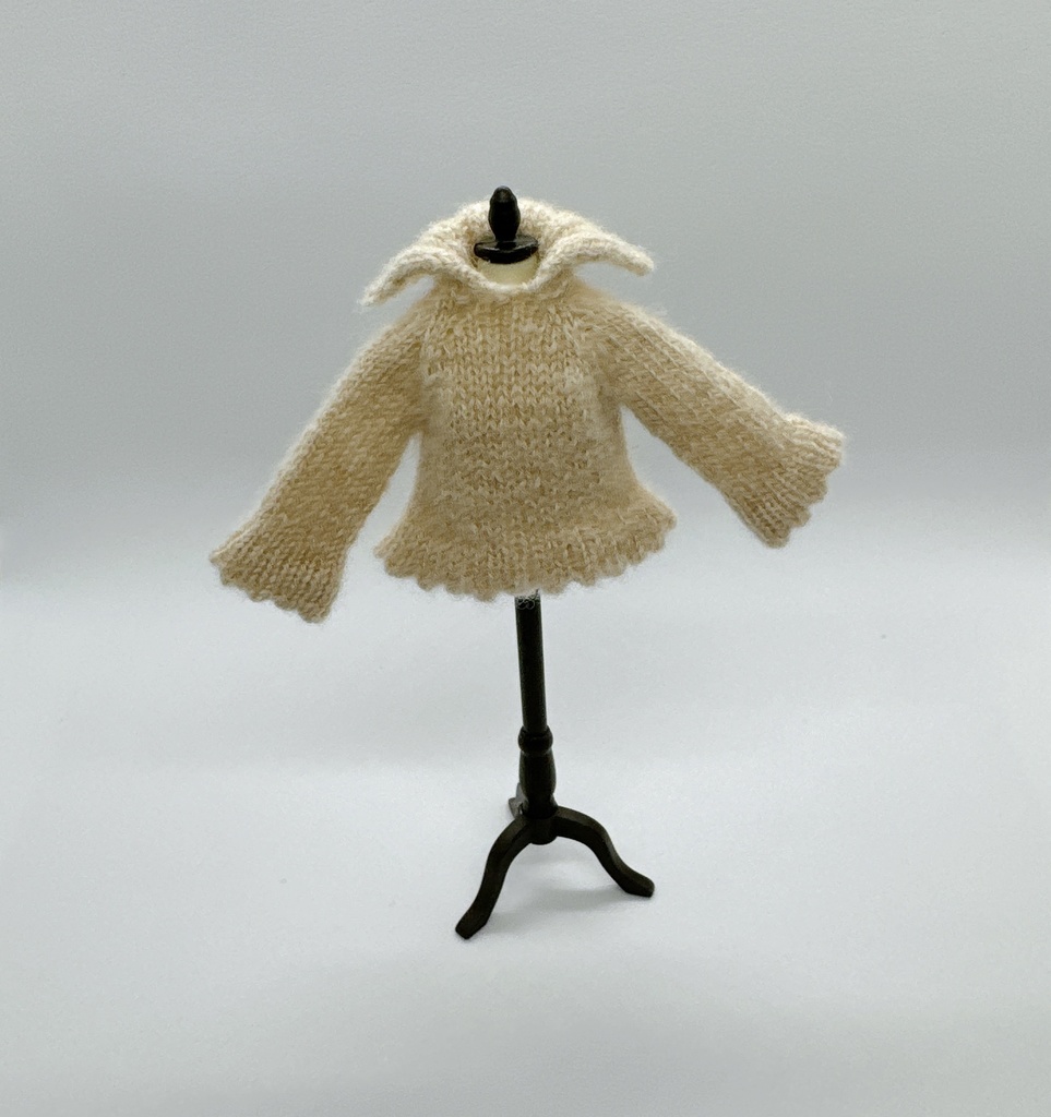 スカラップニット&天然石チョーカー セット