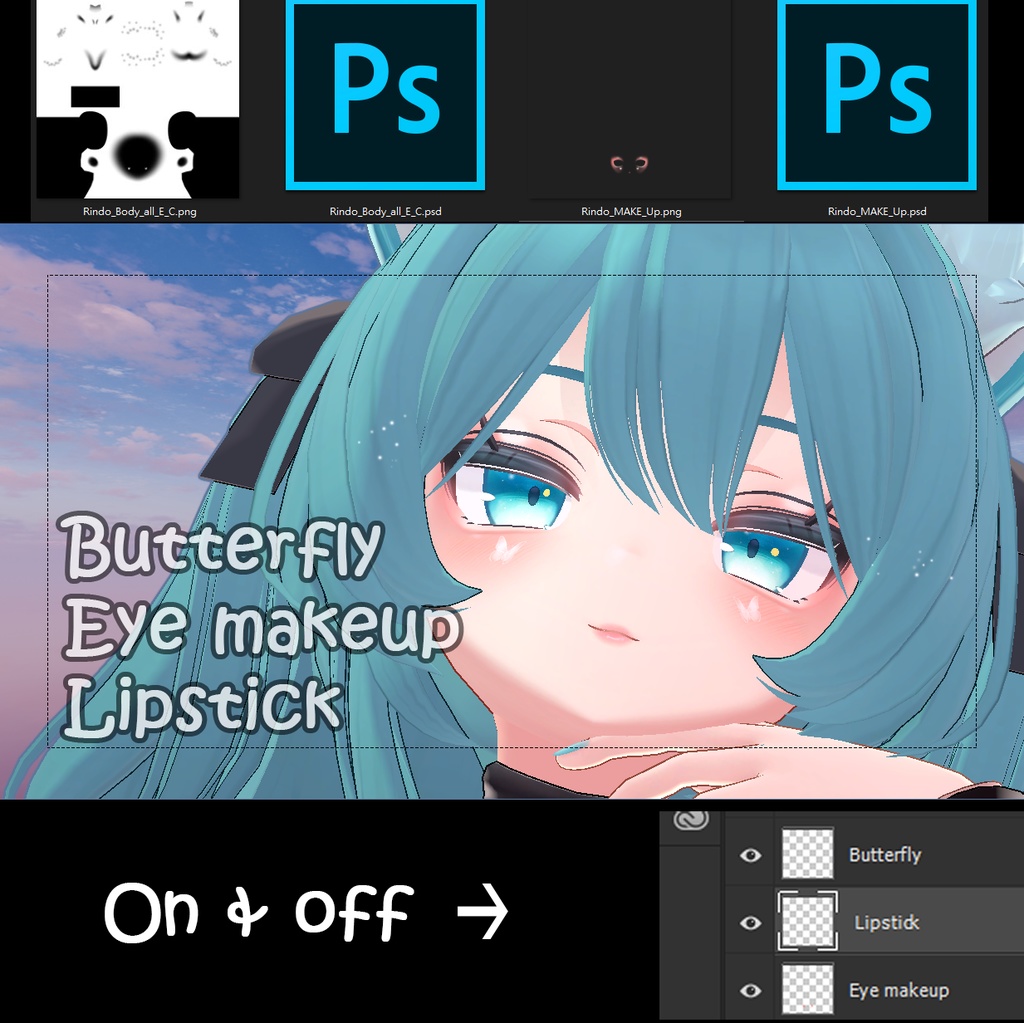【RINDO竜胆】顔専用テクスチャ