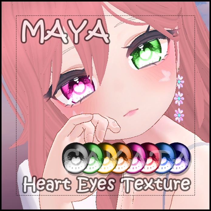 【無料Free・MAYA舞夜】ハート型❤目のテクスチャ