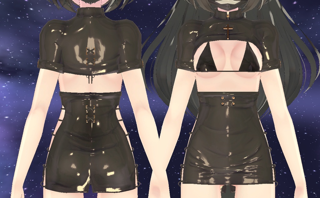 【LEEFAリーファ】セクシーな革のスーツ❤2色❤