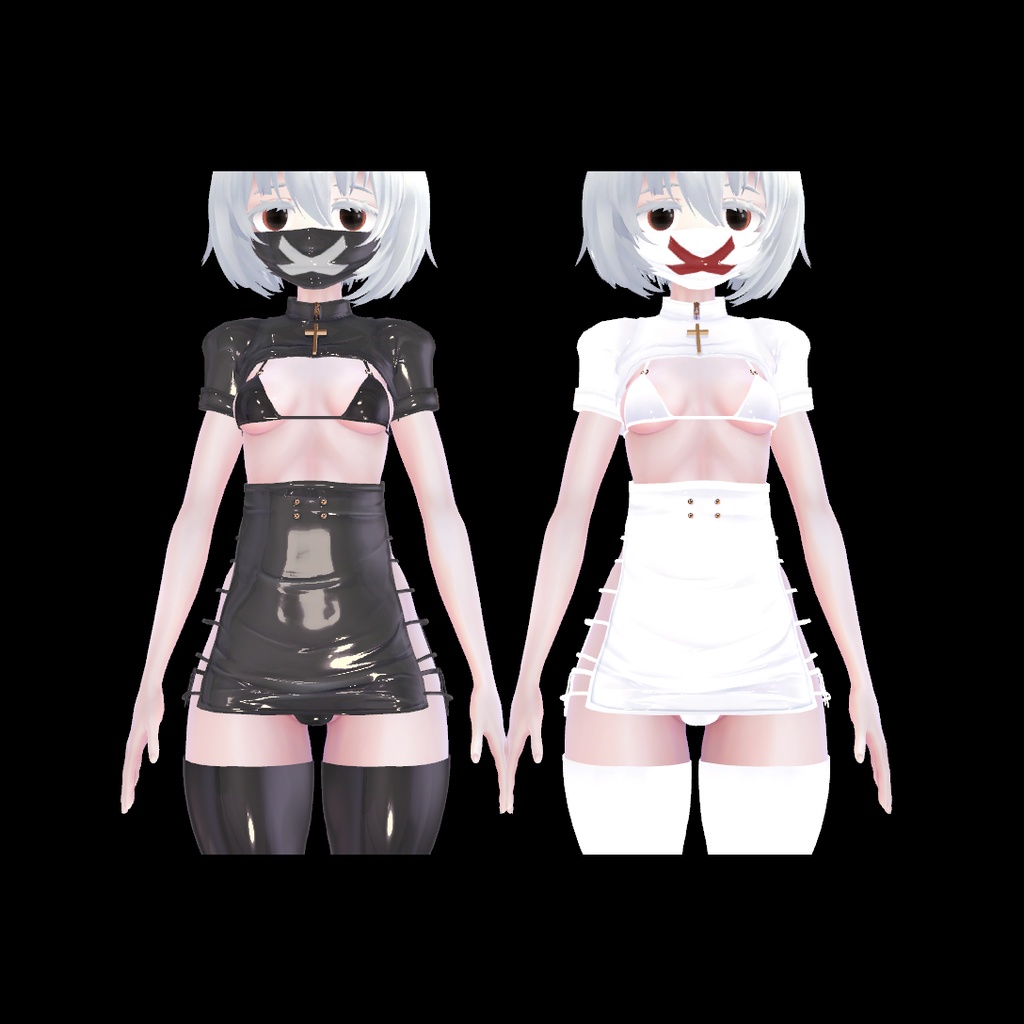 【MARUコワ1\丸】セクシーな革のスーツ❤2色❤