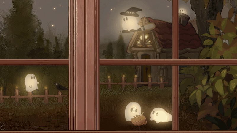 【背景&アイテムセット】秋冬色の隠れ家