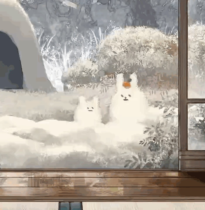 【背景&アイテムセット】ゆきうさぎの庭とあたたかこたつ