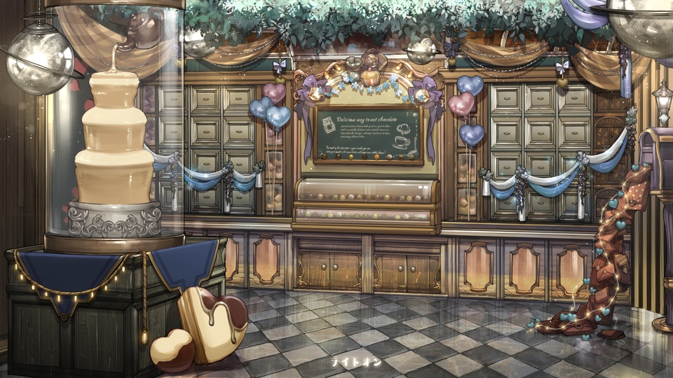 【背景&アイテムセット】アンティーク・ショコラトリー