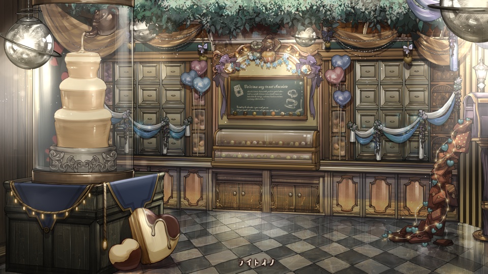 【背景&アイテムセット】アンティーク・ショコラトリー