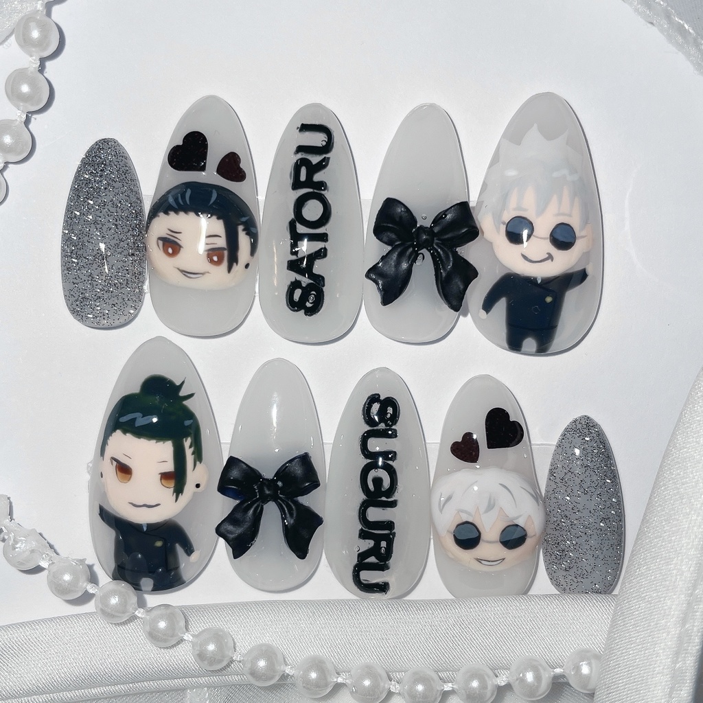 痛ネイル ネイルチップ 呪術廻戦 五条悟 夏油傑 - akari nail ♡ 痛  