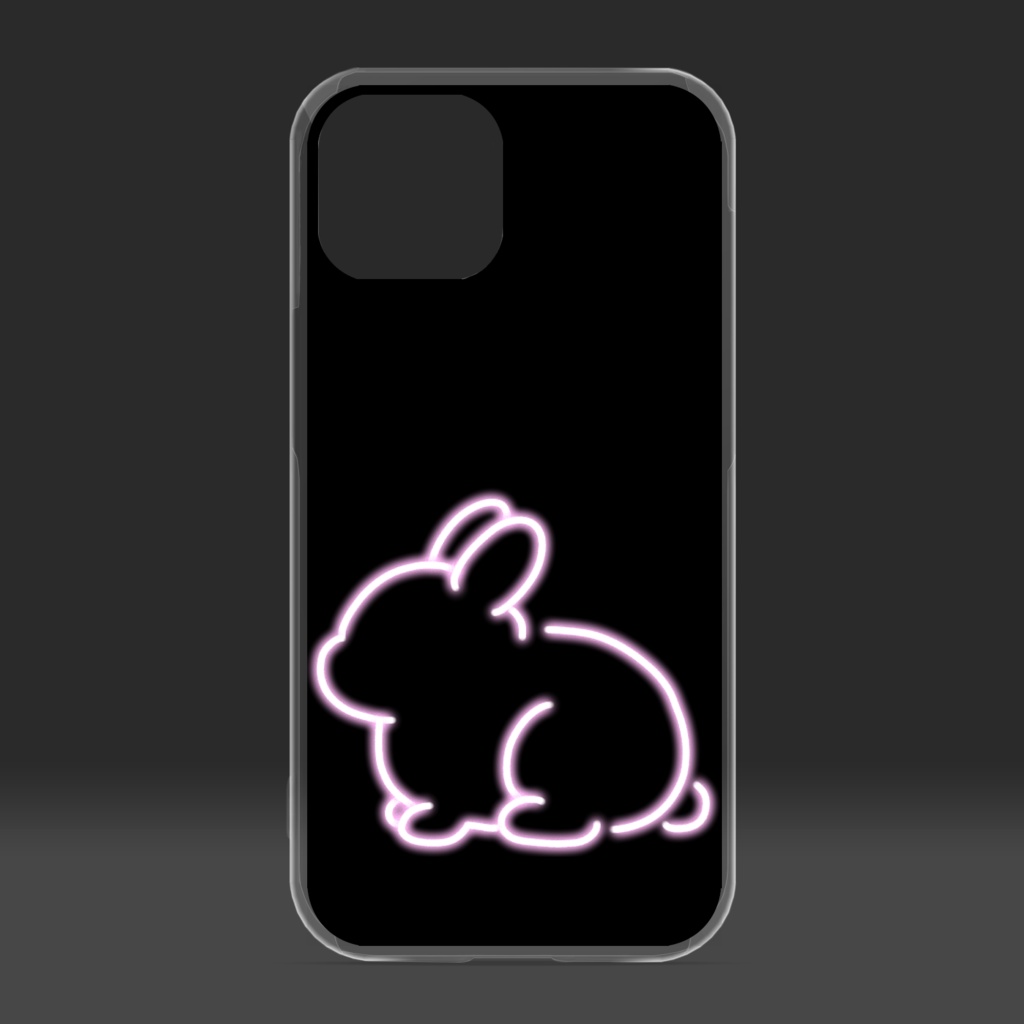 スマホケース_うさぎ_クリア