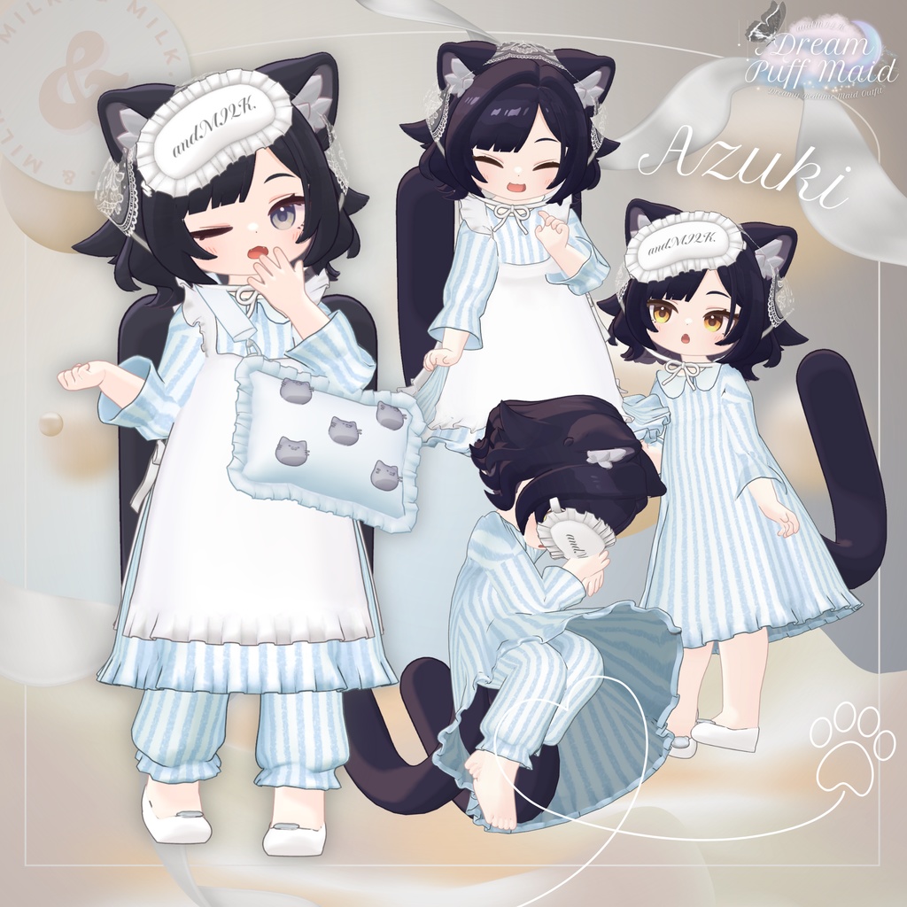 【4アバター対応】Dream Puff Maid【#andMILKvrc】