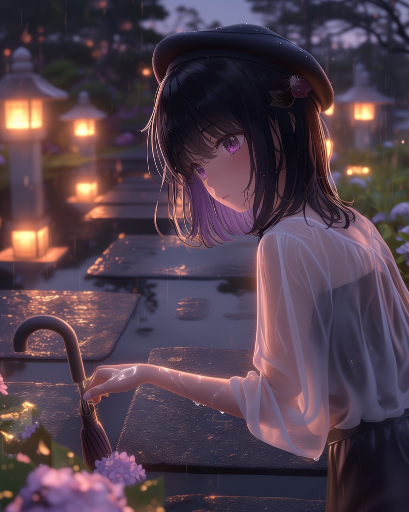 Girls in the rain - AI Art Collection Vol.1