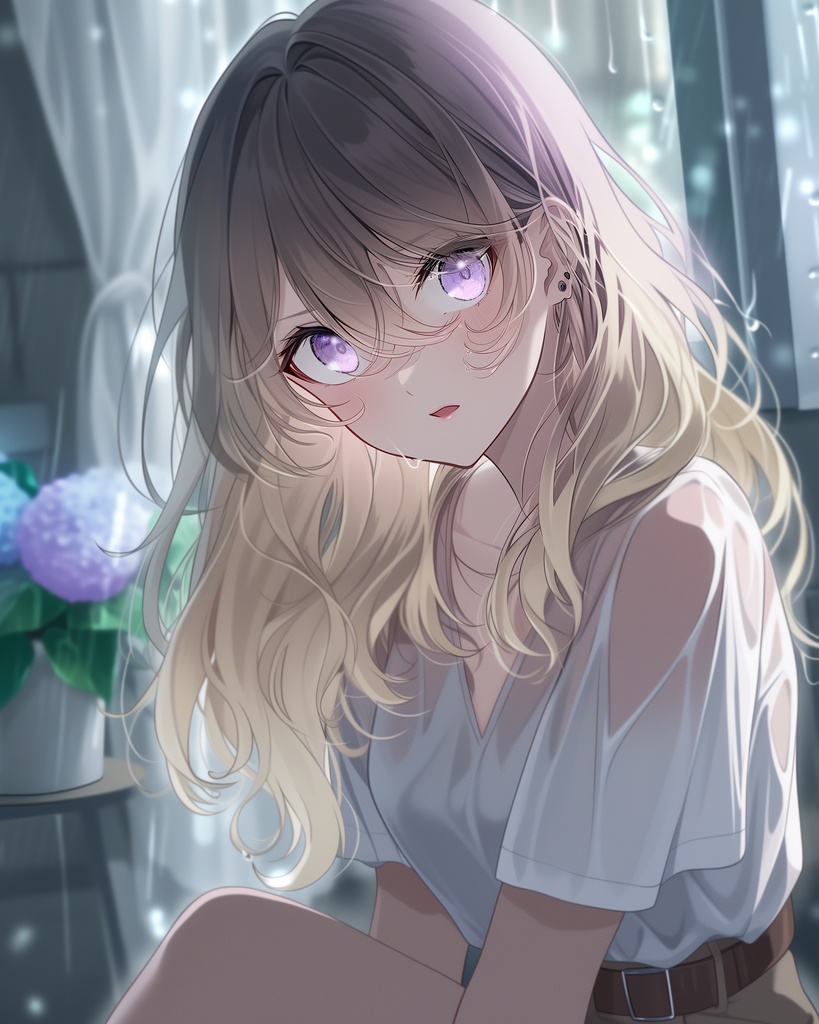 Girls in the rain - AI Art Collection Vol.1