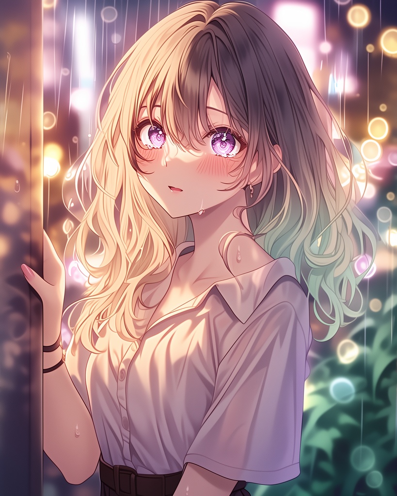 Girls in the rain - AI Art Collection Vol.1